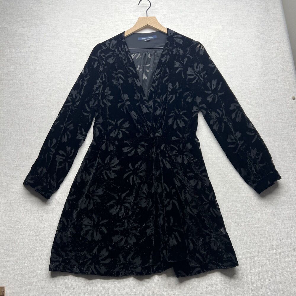 French Connection Kimono Crushed Velvet Boho Goth Whimsical Burnout Fairycore 8